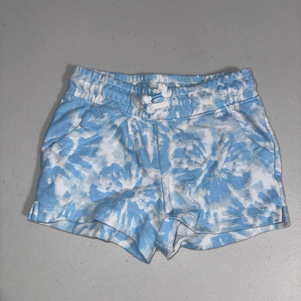 Cat &‎ Jack Girls 4T Shorts Blue White Gray Drawstring Pockets